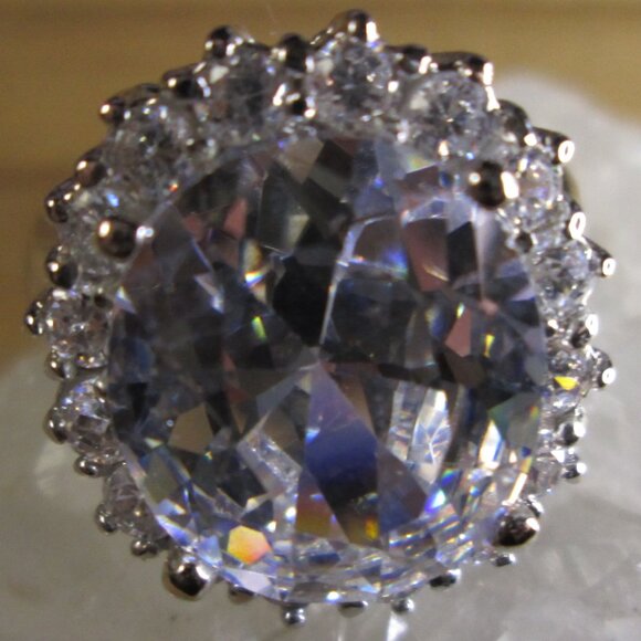 Sparkly Cubic Zirconia Cocktail Ring - Picture 7 of 10